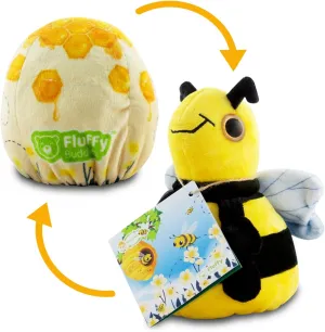 Reversible Stuffed Animal, Cute Bee to Egg, Easy to flip, Soft & Cuddly plushie, Coloring tag Included, eco Friendly Material, Educational Gift for All Ages