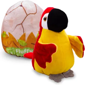 Reversible stuffed animal, cute Red Macaw (parrot) to Egg, easy to flip, soft & cuddly plushie, Coloring TAG included, interactive, sensory toy, eco friendly material, educational gift for all ages