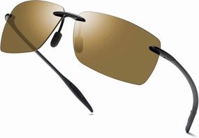 Rimless Polarized Sports Sunglasses for Men Women Driving Running Fishing Golf 100% UV Blocking Glasses Mirror Shades
