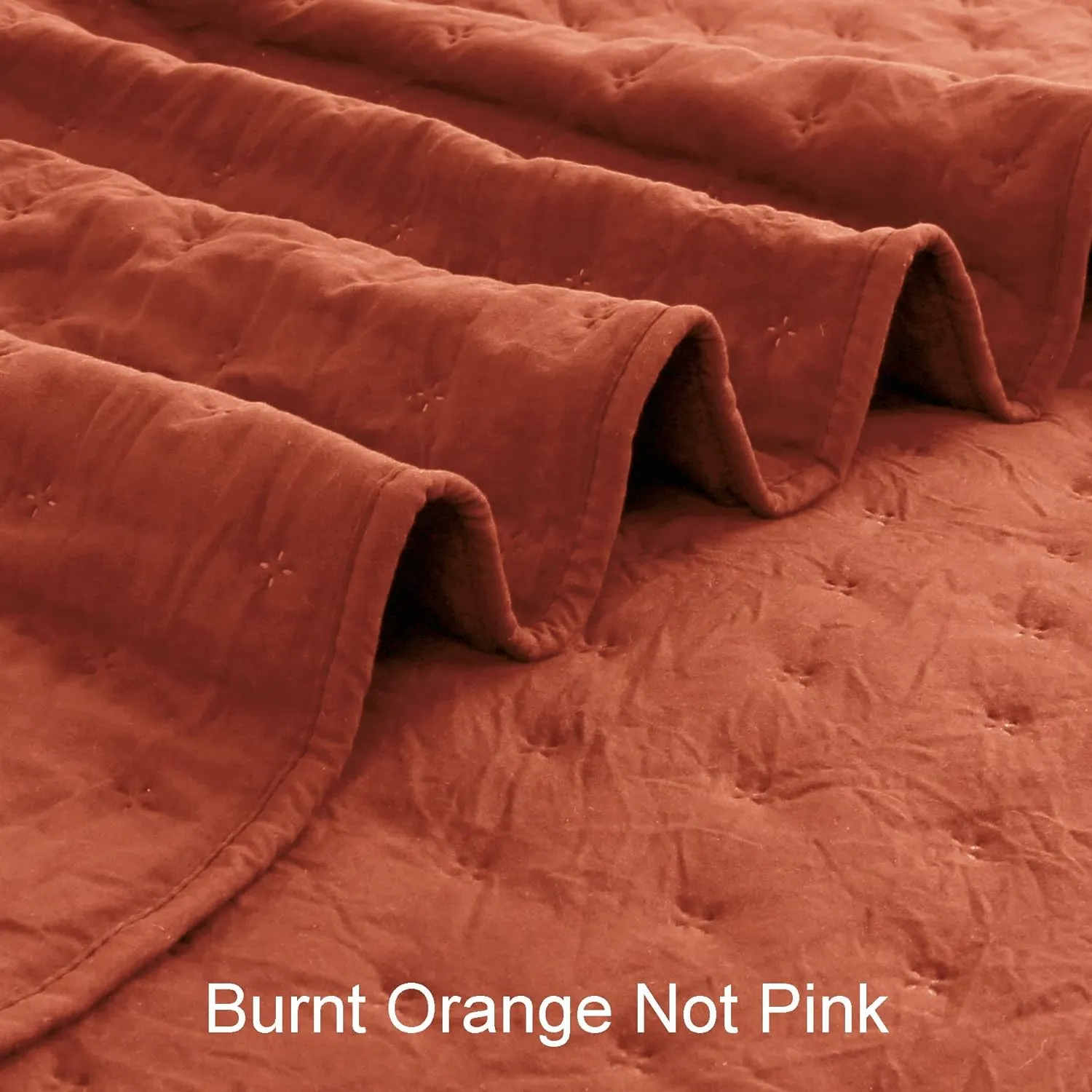 ROARINGWILD Burnt Orange Quilt Sets King Size with Pillow Shams, King Quilt Bedding Set, Lightweight Soft Bedspread Coverlet, Quilted Bed Cover for All Season