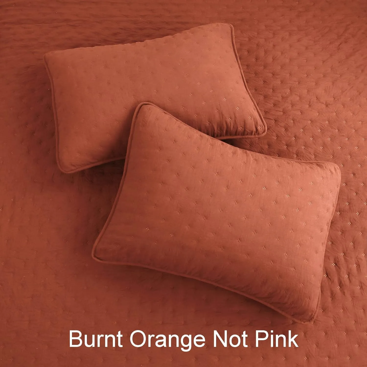 ROARINGWILD Burnt Orange Quilt Sets King Size with Pillow Shams, King Quilt Bedding Set, Lightweight Soft Bedspread Coverlet, Quilted Bed Cover for All Season