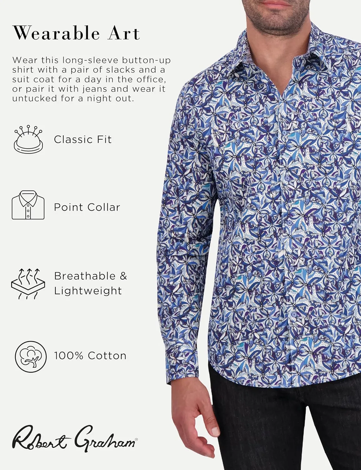 Robert Graham Men's Chapman Long-Sleeve Button-Down Dress Shirt