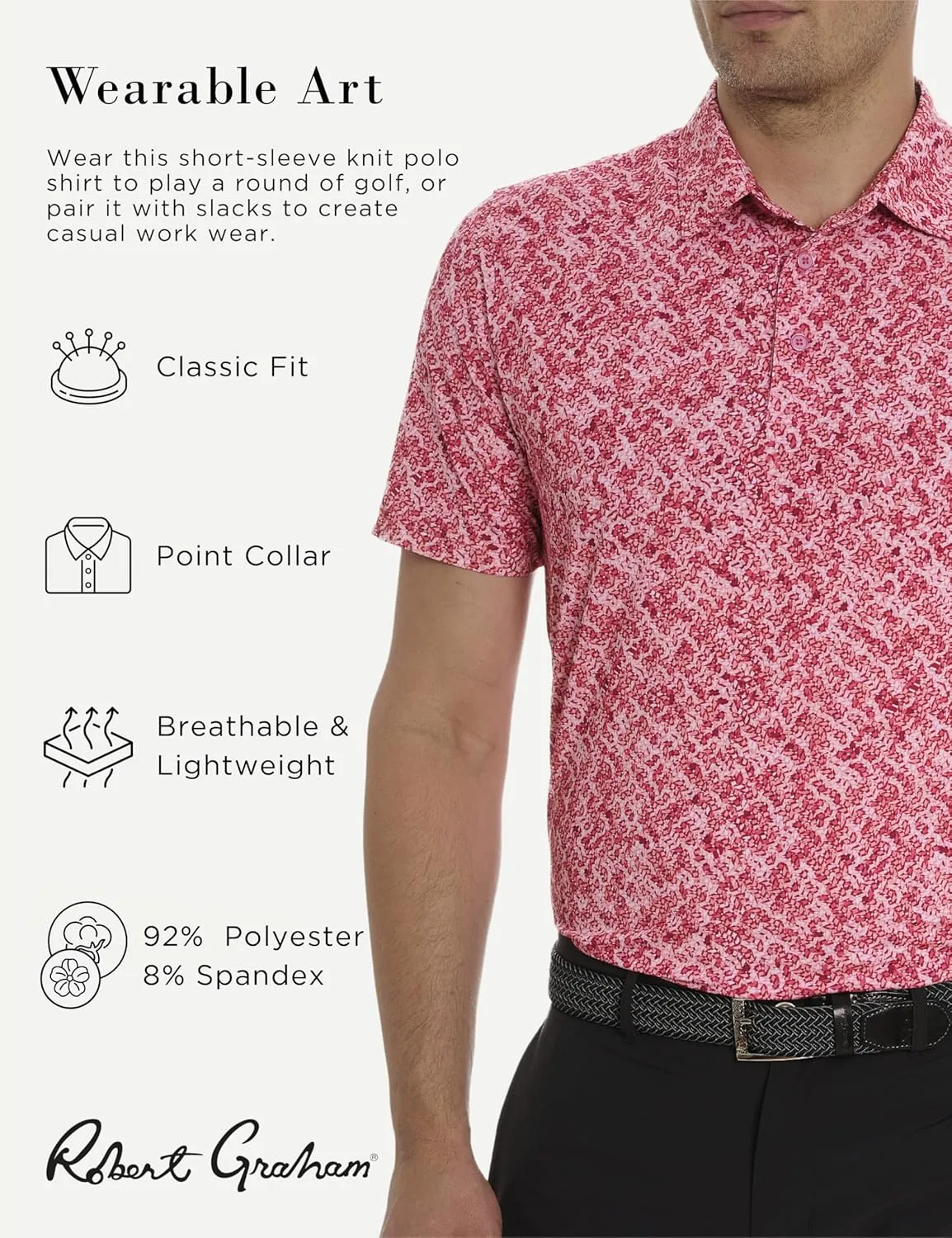 Robert Graham Men's Tyne Short Sleeve Knit Polo