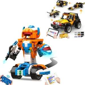 Robot X 12-in-1 Programmable APP RC Robot and Robot R 4-in-1 Educational Coding Off Roader Car