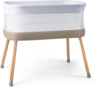 Rocking Bassinet for Baby 3 Speeds Electric Bedside Sleeper with White Noise, Automatic Bedside Crib for Newborn, Brownish-Yellow