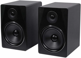 Rockville APM8B Powered USB Studio Monitor Speaker Pair in Black, 8", 2-Way, 500W, EQ, MDF Wood, RCA/XLR, Perfect for Studios, Recording, Music
