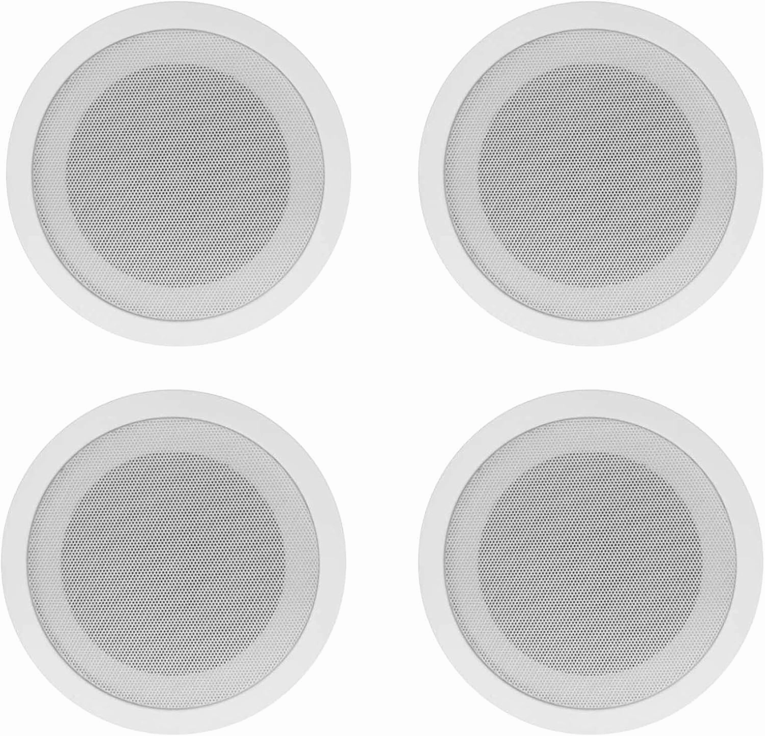 Rockville CCL5T (4) 70V 5" Commercial Ceiling Speakers, White, Paintable Grills, Easy Install, Clear Audio, Perfect for Restaurants/Offices