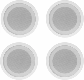 Rockville CCL5T (4) 70V 5" Commercial Ceiling Speakers, White, Paintable Grills, Easy Install, Clear Audio, Perfect for Restaurants/Offices