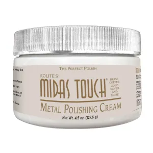 Rolite - MTMPC45z Midas Touch Metal Polishing Cream - Cleaner and Polishing Rouge for Sterling Silver, Gold, Brass, Chrome, Copper, and Other Metals, Non-Toxic Formula, 4.5 Ounces, 1 Pack