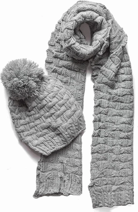Roll Up Women Girls Cute Fashion Winter Cozy Warm Knitted Beanie Skullies Hat Ski Cap & Scarf Scarves Set