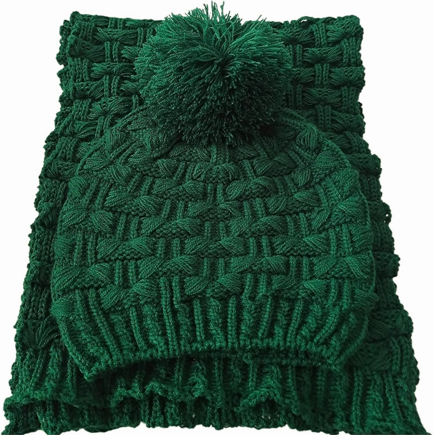 Roll Up Women's Girls Winter Warm Cozy Fashion Knitted Hat Beanie cap Scarf Scarves Seasonal Gift Set