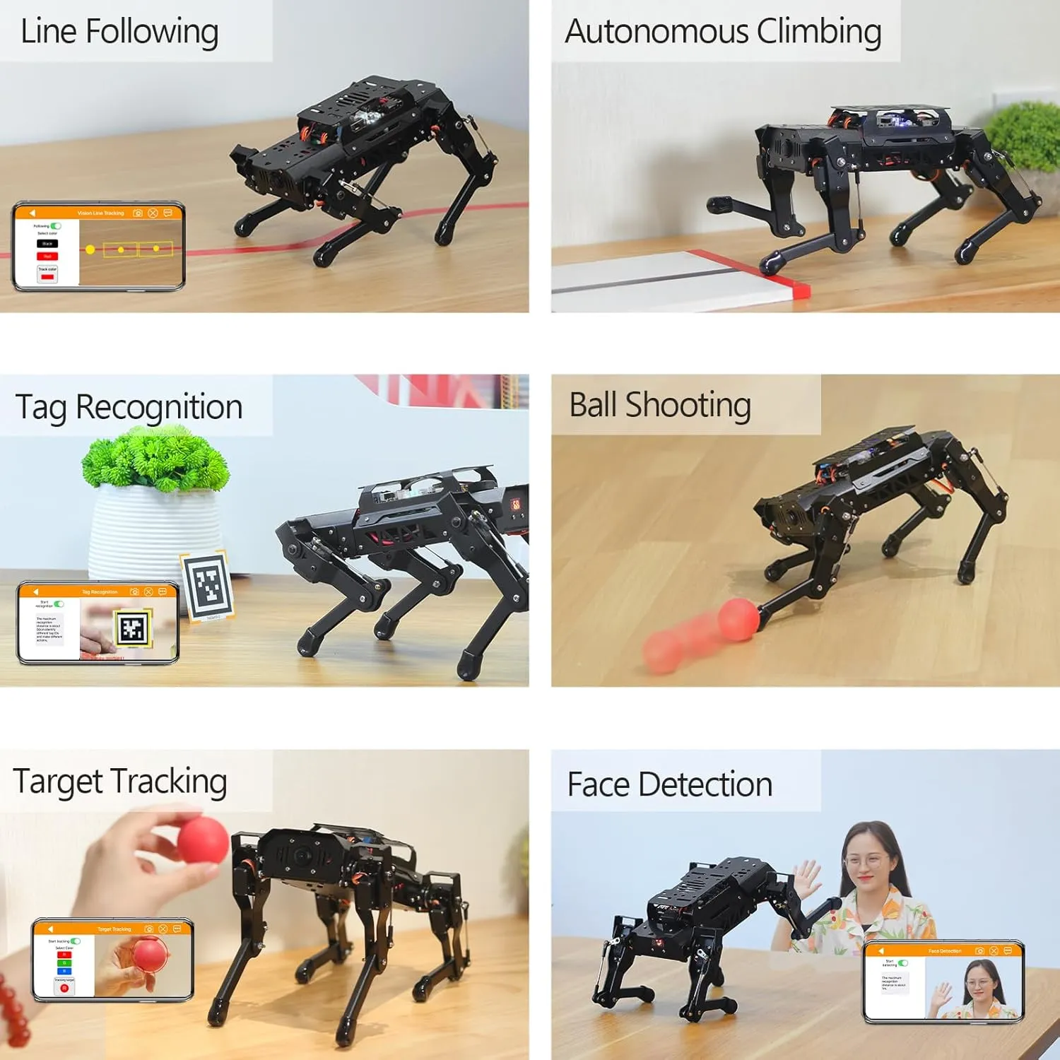 ROS2 ROS1 Robot Dog with RPi ChatGPT AI Model Voice Command Vision Scene Understanding Programmable Bionic Quadruped Smart Robotic Dog Gift for Adults, PuppyPi 2025 Advanced Kit & Raspberry Pi 5 4GB