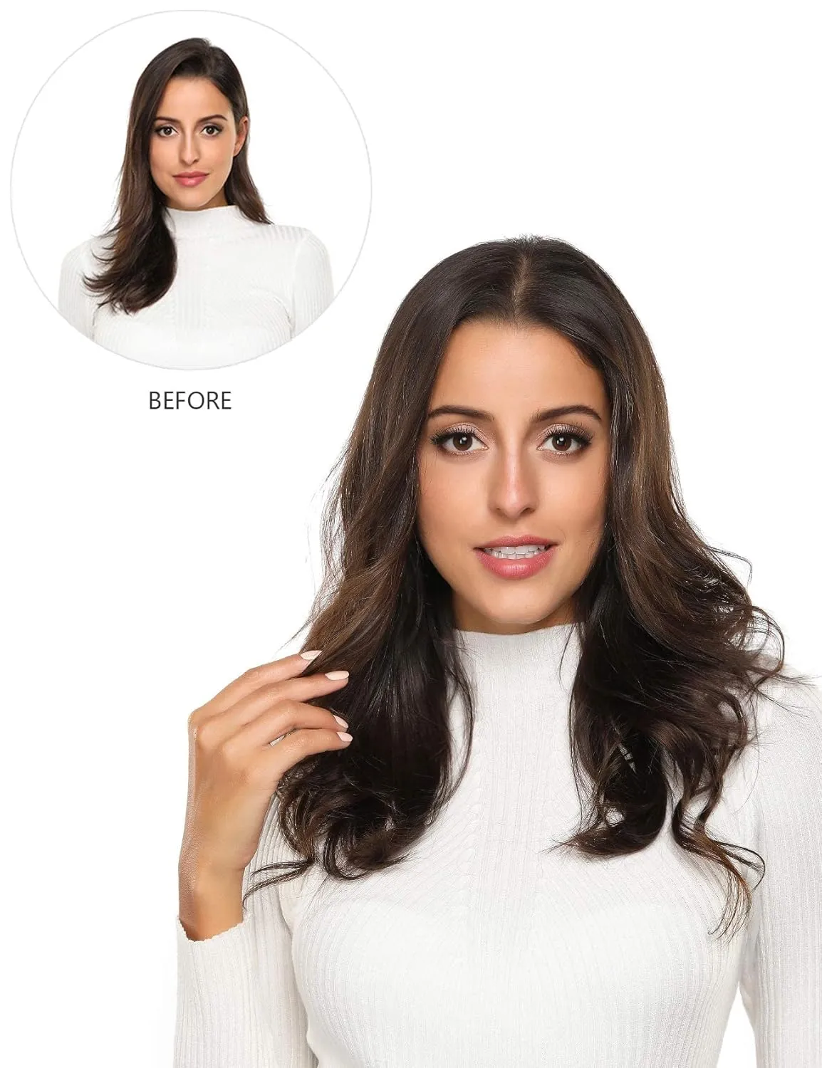 Rose bud Clip in Hair Extensions REMY Human Hair 8Pcs 18 Clips 60g/Set 12 Inch Ash Blonde mix Bleach Blonde