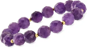 Ross-Simons 10mm Gemstone Bead Stretch Bracelet with 14kt Yellow Gold