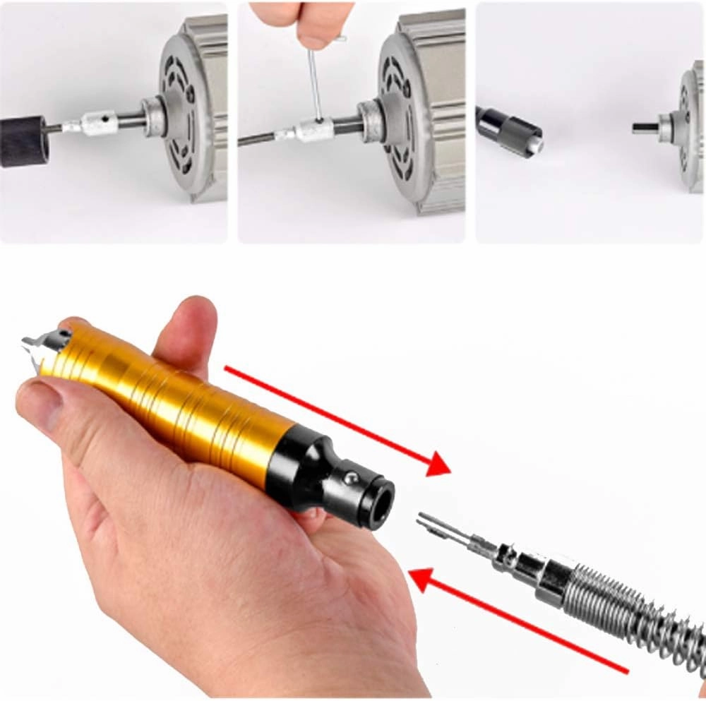 Rotary Tool Flex Shaft Hanging Grinder Carver Electric Multi-function Metalworking Tools Repair Kit, Foot Pedal Control, 780W Strong Power, Metal Flexible Shaft, 23000 RPM