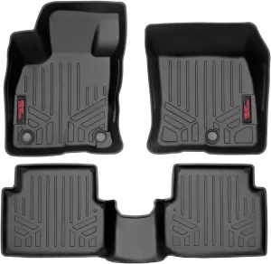 Rough Country All Weather Floor Mats Set for Ford Maverick 2.0L EcoBoost (2022-2025) - Waterproof Flexible Floor Mats, Front & Back Set