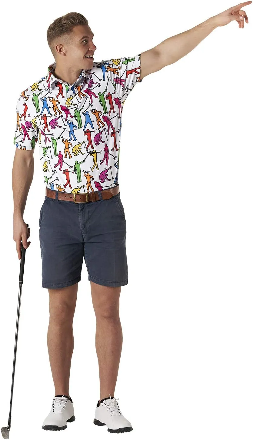 Royal & Awesome Golf Shirts for Men, Golf Polos for Men, Crazy and Funny Shirts for Men's, Bright, Colorful Design