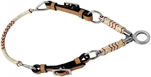 Royal King Braided Rawhide Scissor Bosal with Heavy Latigo Adjustable Cheeks and Chrome Plated