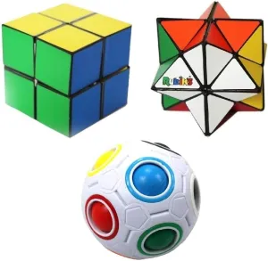 Rubiks 3 Piece Gift Set | Rainbow Ball | 2X Magic Stars