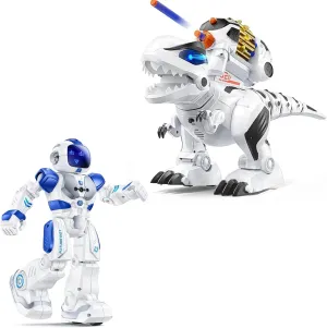 Ruko 6088 Blue Programmable Robot and 8809 Remote Control Dinosaur, Present for 4 5 6 7 8 9 Years Old Kids Boys and Girls