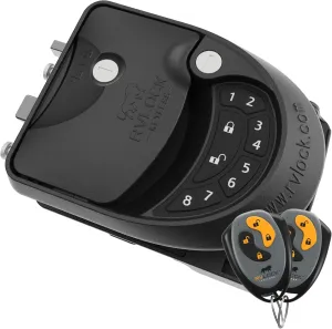 RVLock Class C Charter Keyless Entry Keypad and Handle with Fob, All Metal RV Door Lock and Latch Replacement Kit, Upgraded Silicone Keypad for Class C and A Motorhomes, Fits openings 4.5 x 3.5 Inches