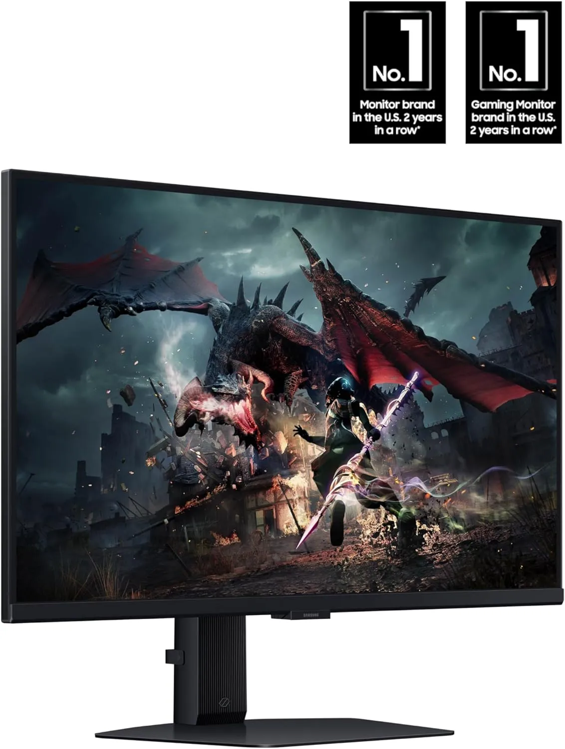 SAMSUNG 27-Inch Odyssey G50D Series QHD Fast IPS G-Sync Compatible Gaming Monitor, 1ms, VESA DisplayHDR 400, 180Hz, AMD FreeSync, Adjustable Stand, Eye Saver Mode, LS27DG500ENXZA, 2024