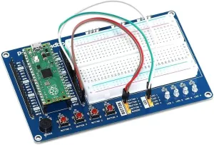 sb components Raspberry Pi Pico Breadboard Kit with Raspberry Pi Pico for Multi-Purpose Microcontroller Board with Pi Pico Breadboard Kit Breakout Board for Projects