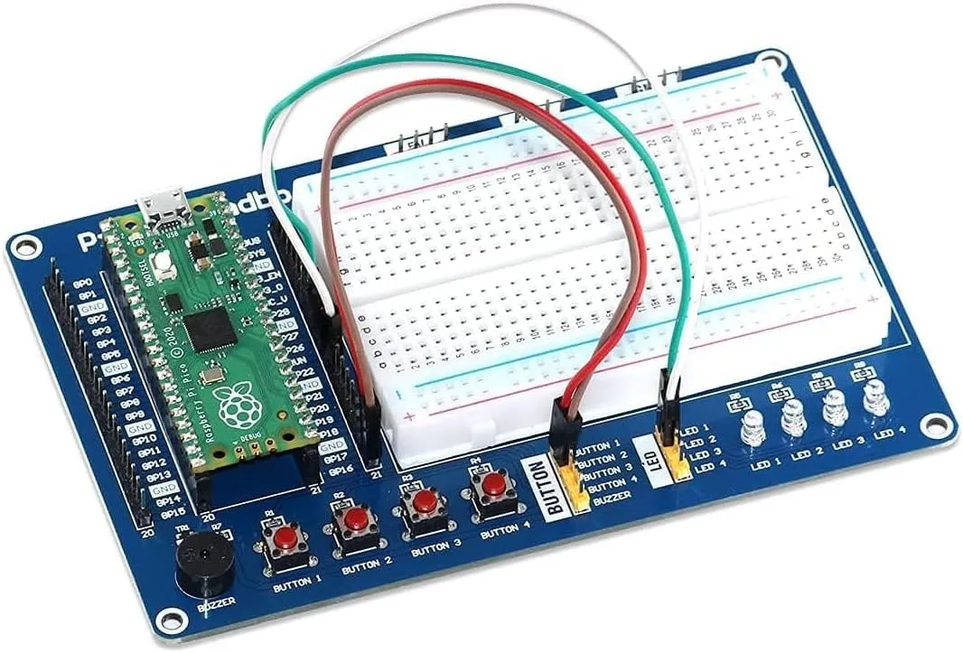 sb components Raspberry Pi Pico Breadboard Kit with Raspberry Pi Pico for Multi-Purpose Microcontroller Board with Pi Pico Breadboard Kit Breakout Board for Projects