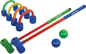 Schildkröt Fun Sports Schildkröt Funsports Croquet, Complete Set with 2 Bats, 4 Free-Standing Goals and 2 Balls, Made of Soft Foam, for Indoor and Outdoor, 2 Players, 970305