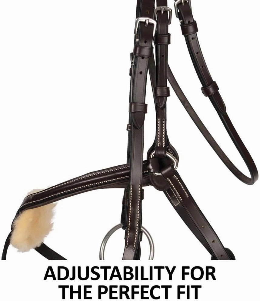 Schneiders Figure 8 English Jump Bridle for Horses Buffalo Leather | Fancy Stitching | Comfort Crown | Non-Slip Reins Included | Adjustable Fit