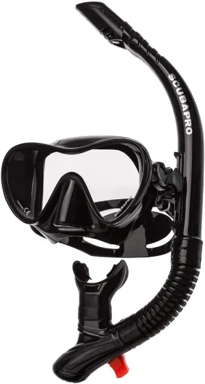 Scubapro Trinidad Single Tempered Glass Lens Frameless Scuba Snorkeling Mask Snorkel Set