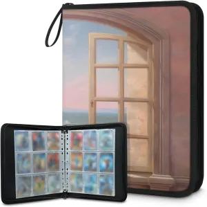 Sea Window 3 Ring Trading Zipper Binder Strap, Trading Card Binder 9 Pocket, 900 Pockets Card Holder with 50 Removable Sleeves for Game Cards