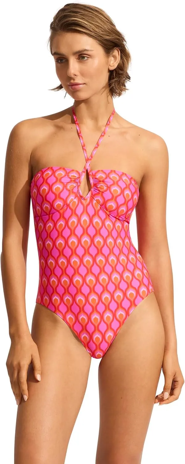 Seafolly Women's Birds of Paradise Diamond Wire One Piece