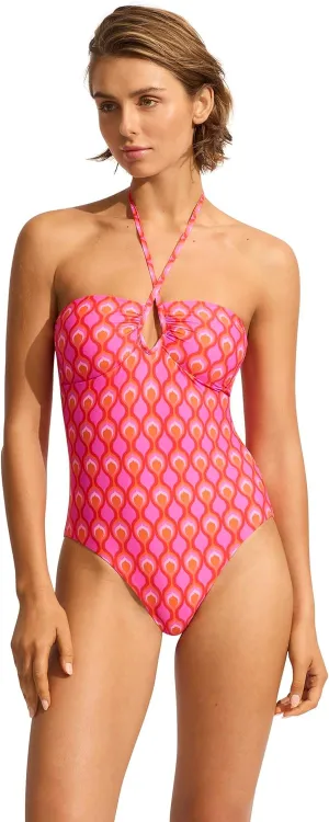 Seafolly Womens Birds of Paradise Diamond Wire One Piece