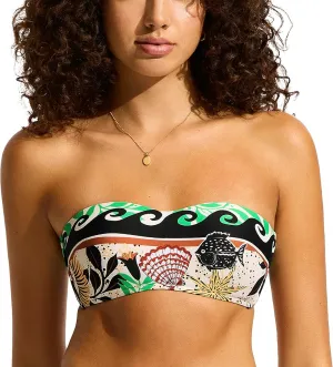 Seafolly Women's Standard Soft Cup Bustier Bandeau Bikini Top Swimsuit