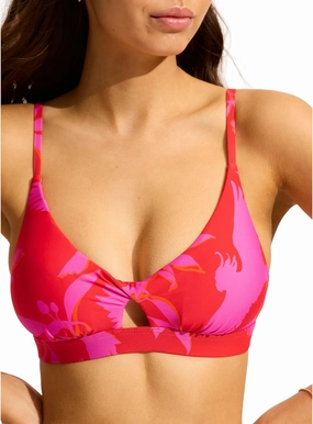 Seafolly Women's Standard Birds of Paradise Twist Front Bralette
