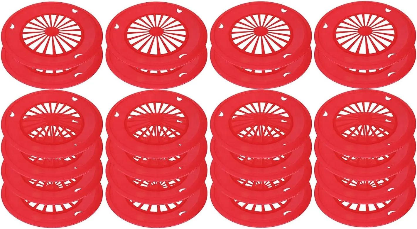 Sedmoon Reusable Plastic Paper Plate Holders 24 Pack 10" Heavy Duty Plastic Paper Plate Holder (Red)