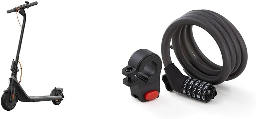 Segway Ninebot E2 Plus Electric KickScooter Bundle with 5-Digit Combination Cable Lock