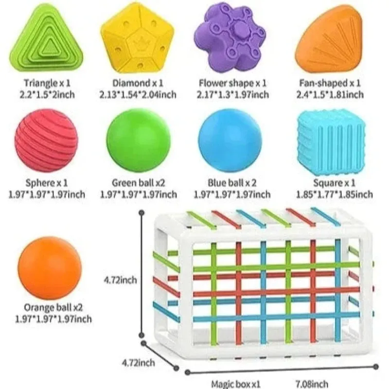 Sensory Toys Shape Sorter with 12 Pieces (1-3 Years)