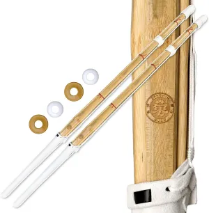 Set of 2 47" - Size 39 - Handmade Bamboo Sword Cosplay Decorative Original Texture for Anime, Suitable for Cosplay, Decoration, Collection