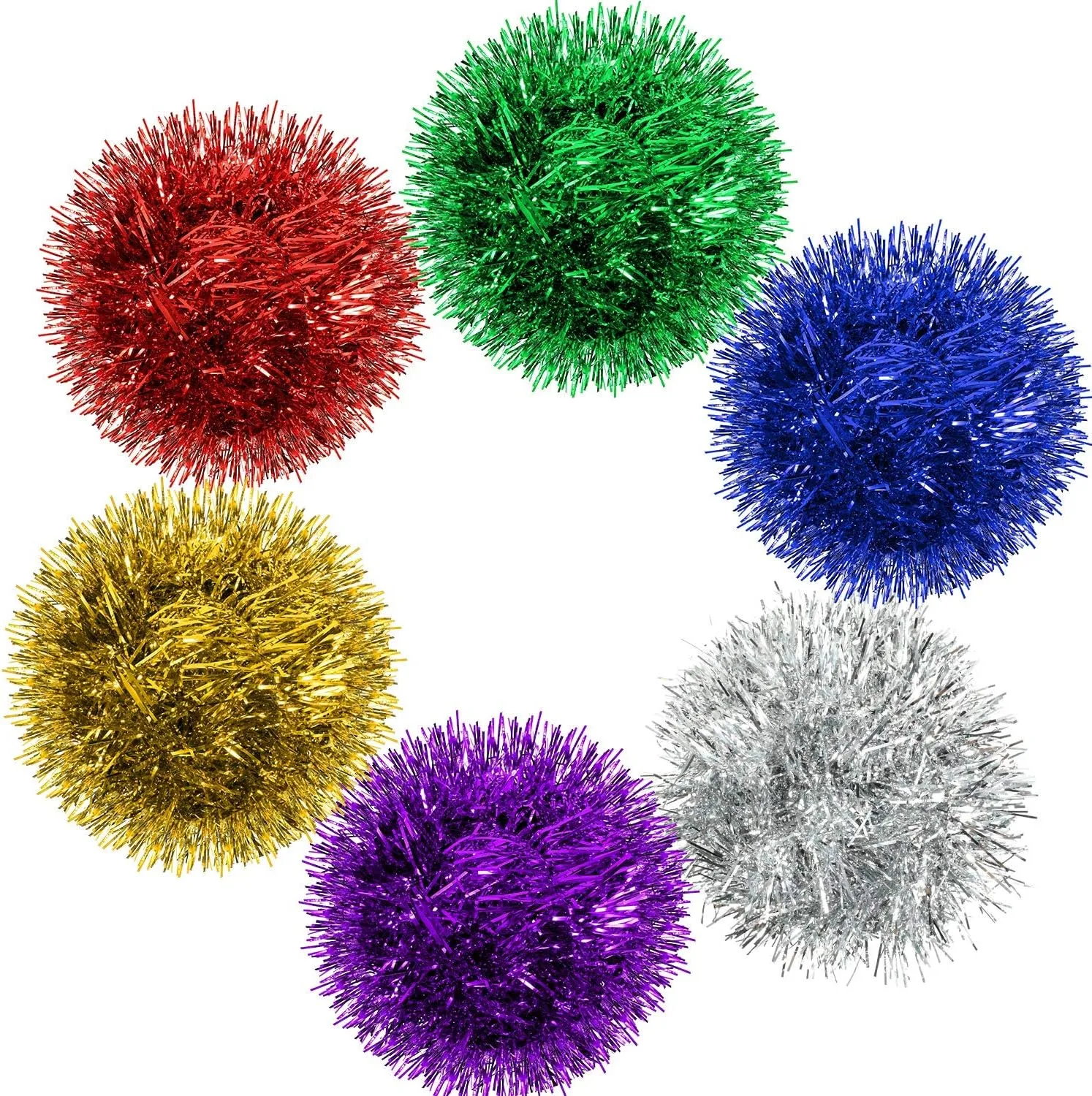 Shappy 88.5 ft 6 Rolls Wedding Tinsel Garland Decor Glitter Metallic Twist Garland Wedding Summer Luau Birthday Party Indoor Outdoor Hanging Home Decor(Blue)