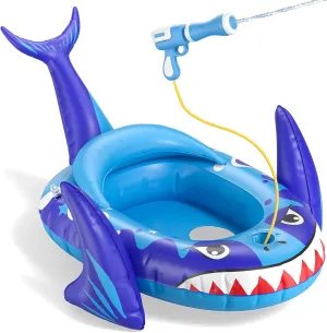 Shark Kids Pool Floats with Water Gun, Toddler Inflatable Pool Toys Gift for Kids 3-8 Years Old, Summer Outdoor Water, Beach, Swimming Pool Toys for Boys and Girls