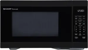 SHARP SMC1161KB Countertop Microwave Oven with Removable 12.4" Carousel Turntable, 1.1 Cubic Feet, 1000 Watt CuFt, Black