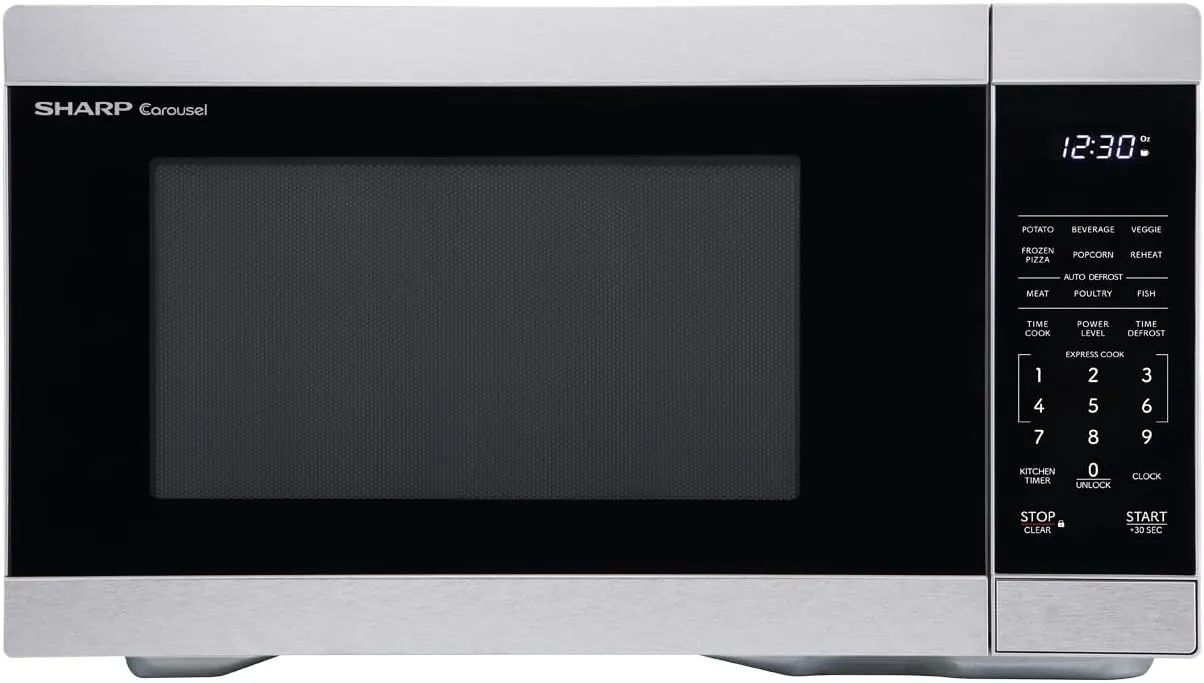 SHARP SMC1162KS Countertop Microwave Oven with Removable 12.4" Carousel Turntable, Orville Redenbacher's Certified, 1.1 Cubic Feet CuFt, Stainless Steel