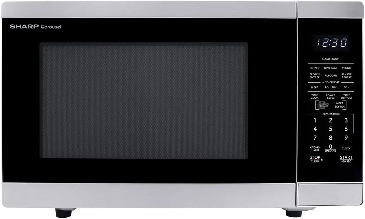 SHARP ZSMC1464KS Countertop Microwave Oven with Removable 12.4" Carousel Turntable. Orville Redenbacher's Certified. 1.4 Cubic Feet, 1100 Watt CuFt, Stainless Steel