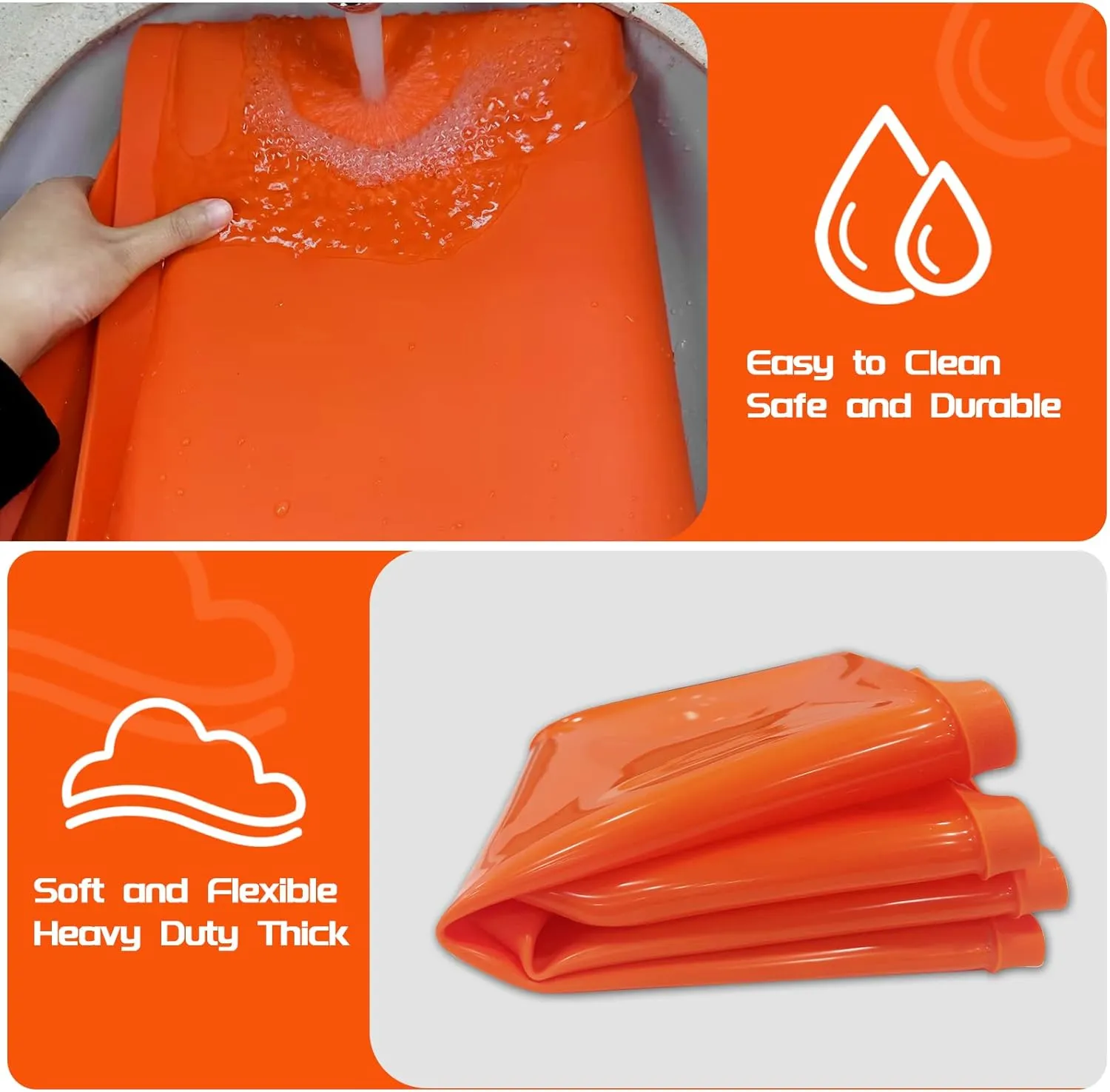 Silicone Griddle Mat for Blackstone 36 Inch, Heavy Duty Food Grade Silicone Griddle Cover, Griddle Accessories for Blackstone Grill, All Season Protective Cover (Orange)