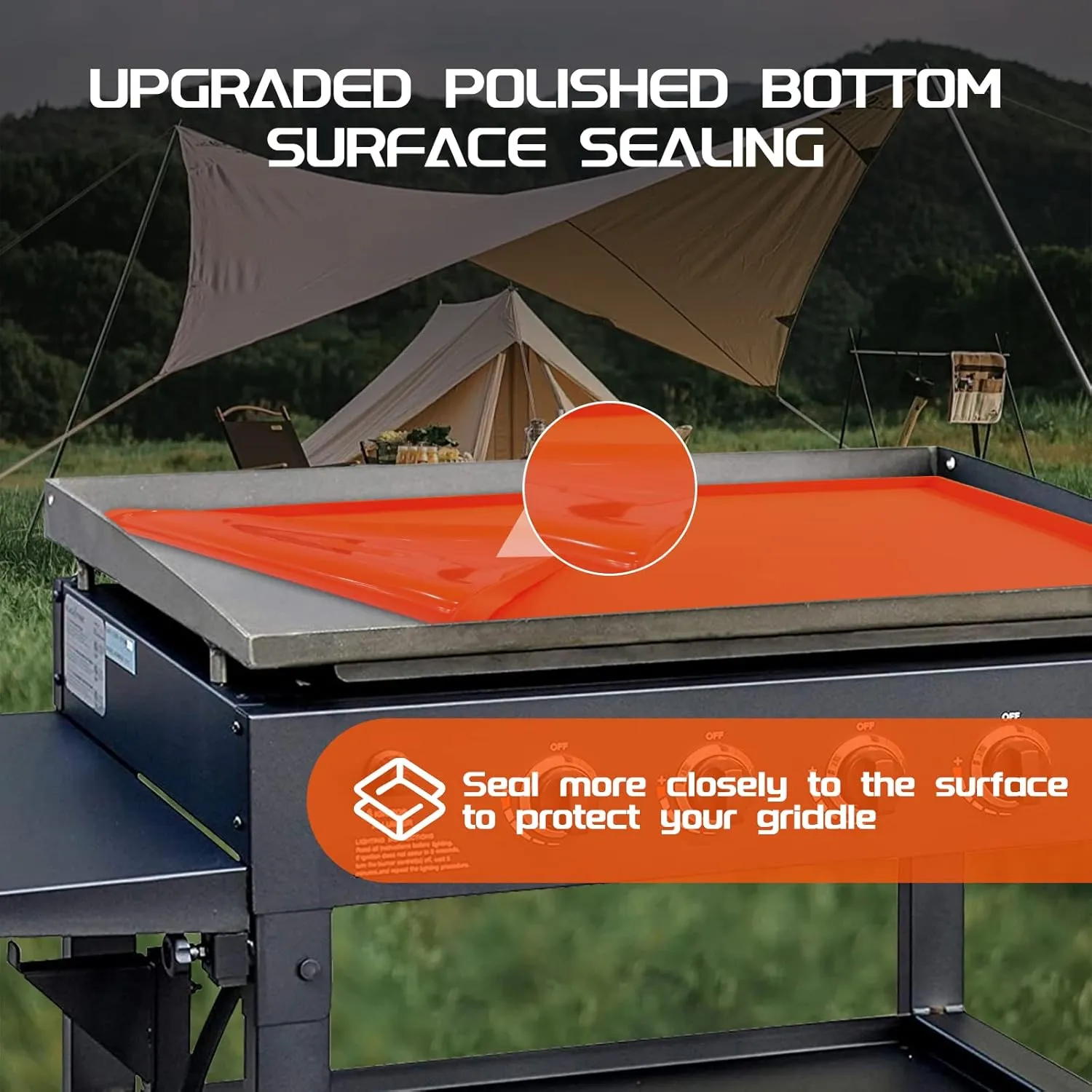 Silicone Griddle Mat for Blackstone 36 Inch, Heavy Duty Food Grade Silicone Griddle Cover, Griddle Accessories for Blackstone Grill, All Season Protective Cover (Orange)