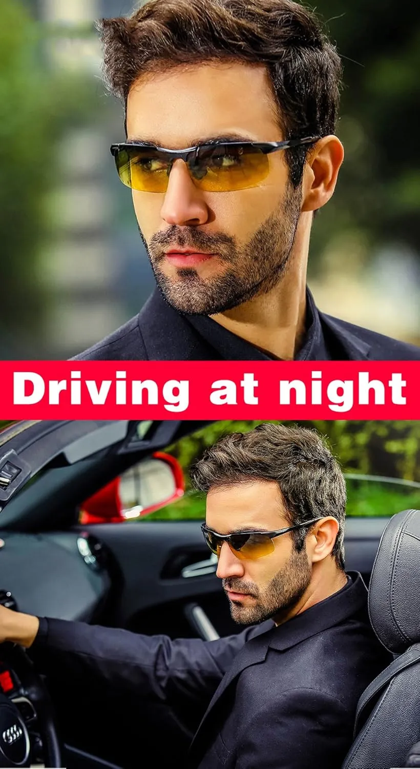 SIPLION Sunglasses Men Polarized for Men's Driving Sport Fishing hiking UV Protection Al-Mg Metal Frame Ultra Light