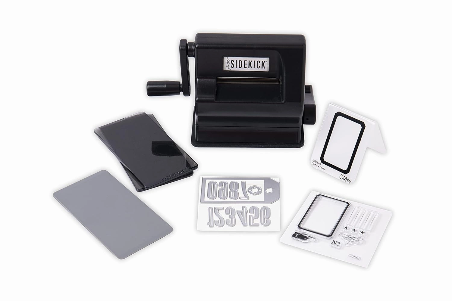 Sizzix Portable Manual Die Cutting & Embossing Machine for Arts & Crafts, Scrapbooking & Cardmaking, 2.5” Opening, One Size, Tim Holtz Sidekick Starter Kit