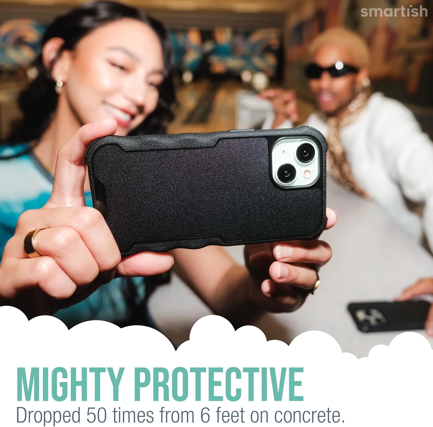 Smartish® iPhone 15 Pro Max Protective Magnetic Case - Gripzilla Compatible with MagSafe [Rugged Heavy Duty Grip Armor Cover] w/Drop Tested Protection for Apple iPhone 15 Pro Max - Blueberry Bandit